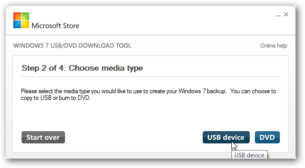 Windows  أداة USB / DVD