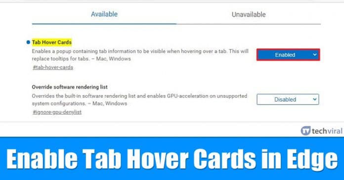 كيفية تمكين بطاقات Tab Hover في Microsoft Edge