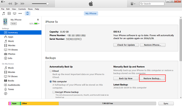 Lås opp iPhone-passord – Bruke iTunes