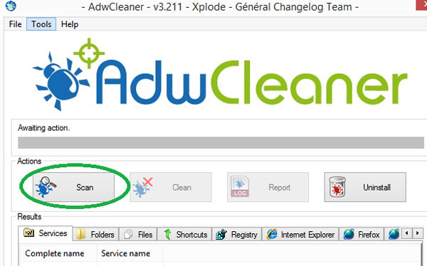 Använda AdwCleaner - Ta bort Ask Toolbar