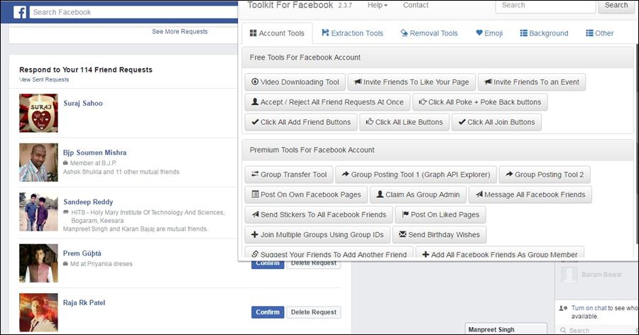 Jak přijmout/odmítnout všechny požadavky na Facebooku najednou