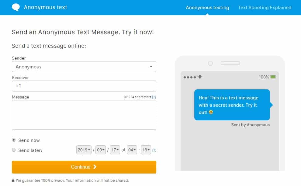 anonymous btc sms