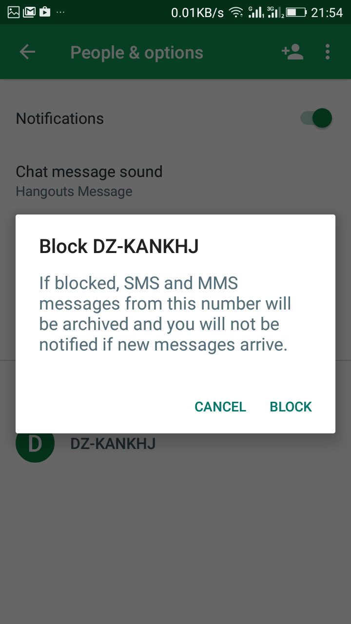 How To Block Spam Messages in Android Using Hangouts 