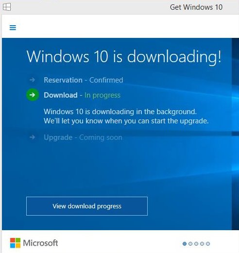 Windows 10 está baixando