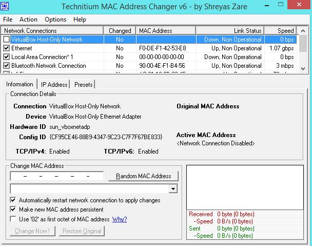 network card change mac address windows 7