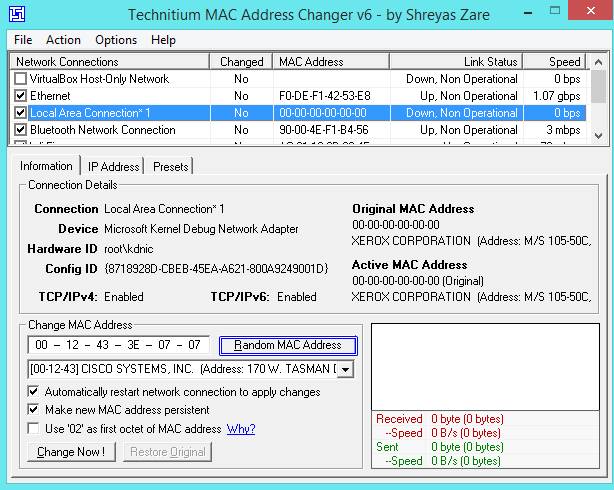 why change mac address windows 7