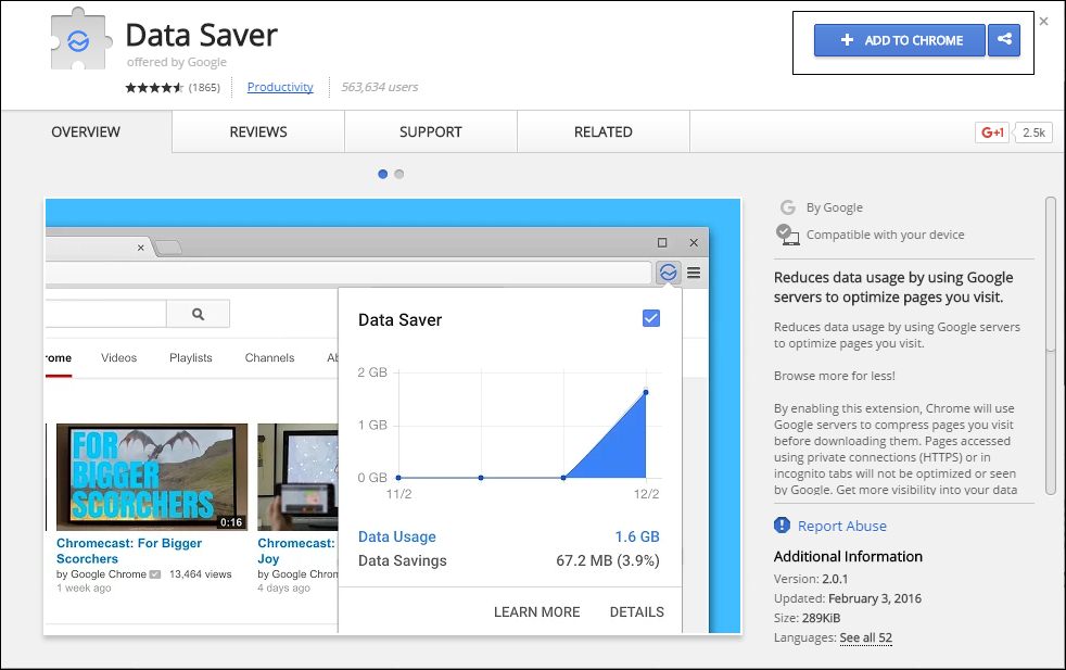 Use Data Saver Extension