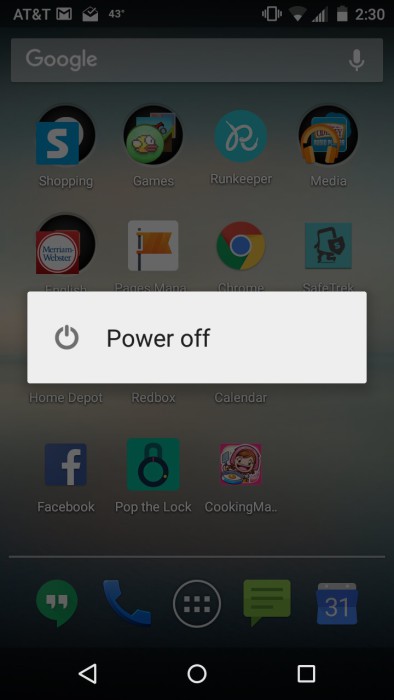 Power off/sleep button
