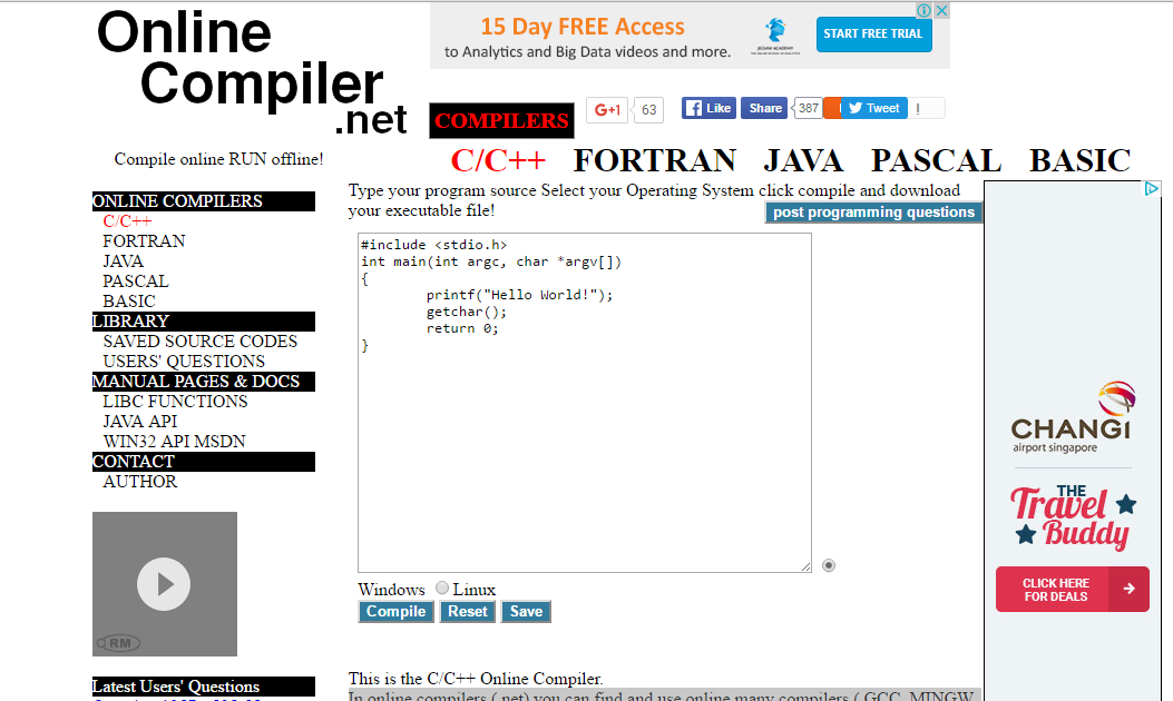 Come eseguire programmi C, C++ e Java senza alcun software