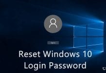 Reset Windows 10 Login Password