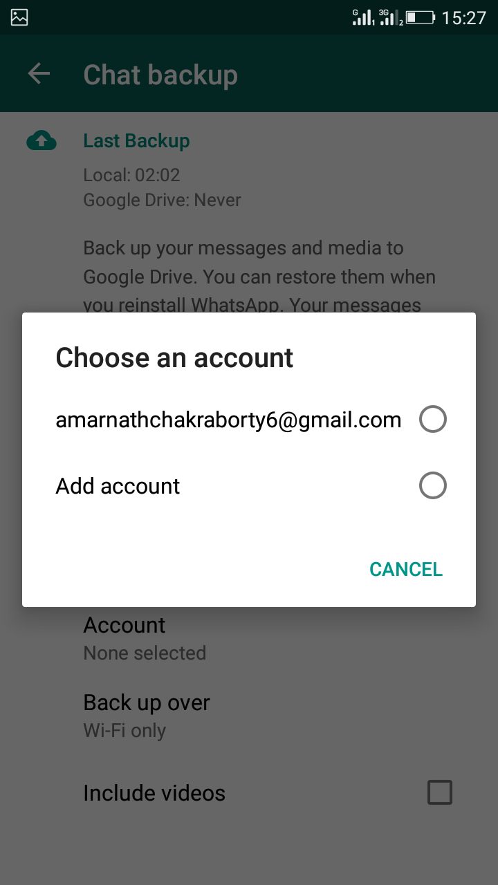 Backup/Restore Whatsapp Chats With Google Drive