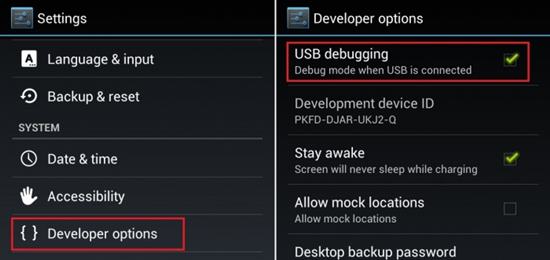 Enable USB Debugging Mode