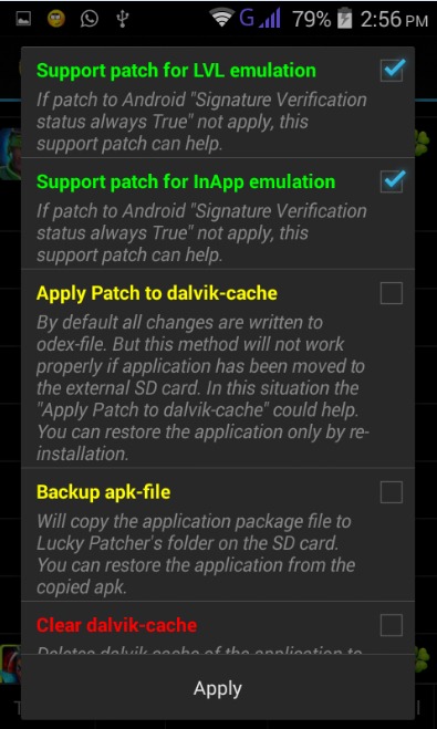 Select the type of patch