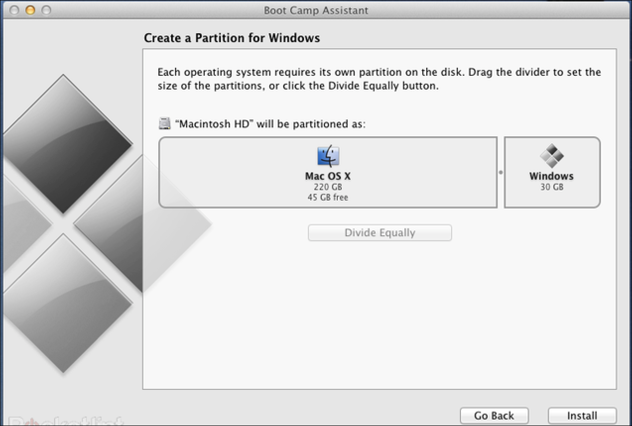 install new mac os on partition