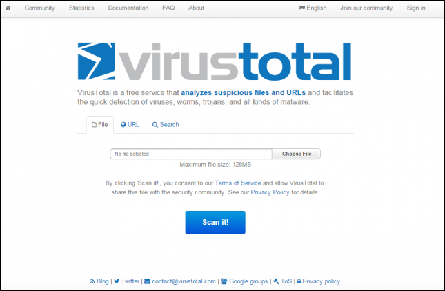  Besuchen Sie Virus Total