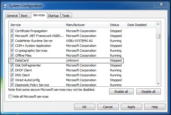 Disabling Suspicious Services In Task Manager