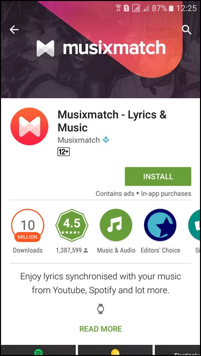 android music player with lyrics offline