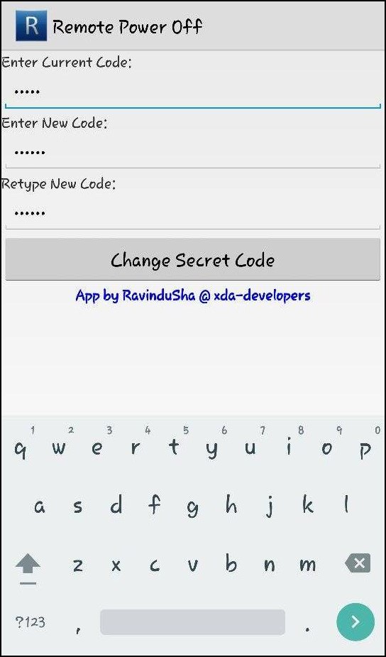Change the secret code