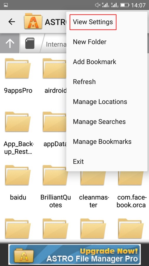 Χρήση του Astro File Manager