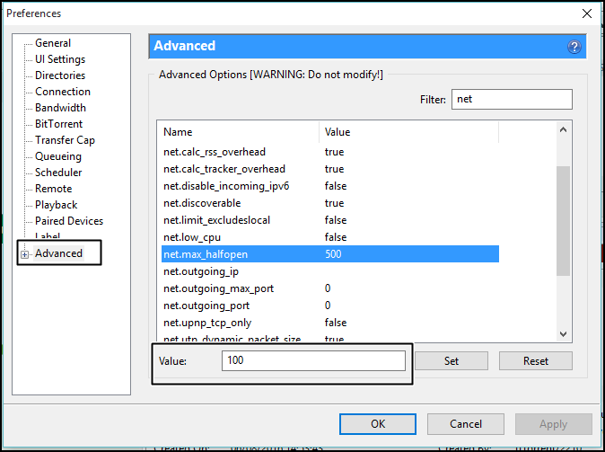 Net.Max_halfopen. Ipv6 utorrent. Net Max.