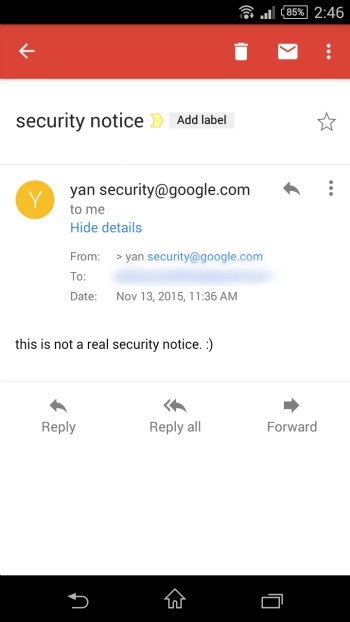 Bug in Android Gmail App Which Allow Users to Send Hoax Emails