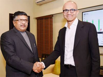 India's IT Minister To Meet With Microsoft CEO Satya Nadella