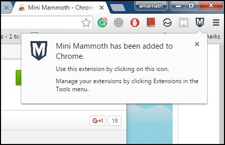 Salve sua pesquisa na Internet no Google Chrome usando Mini Mammoth