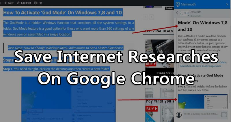 How To Save Internet Researches On Google Chrome