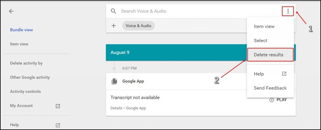 View and Delete all Google Now Voice History