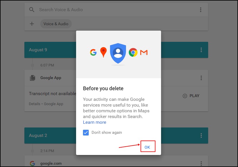 View and Delete all Google Now Voice History