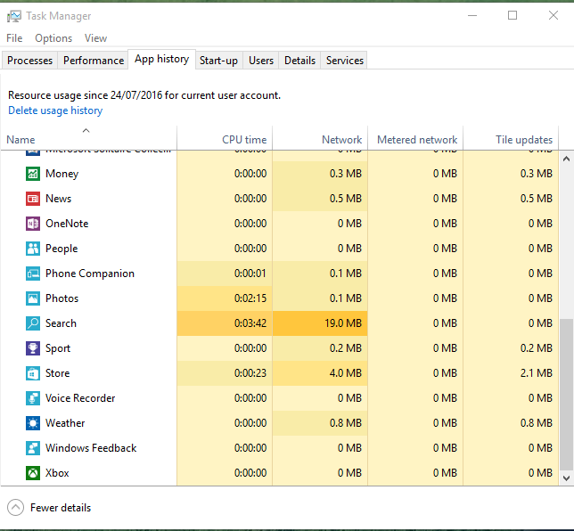 Using Windows 10 Data Usage Option