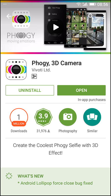 Phogy, 3D Camera
