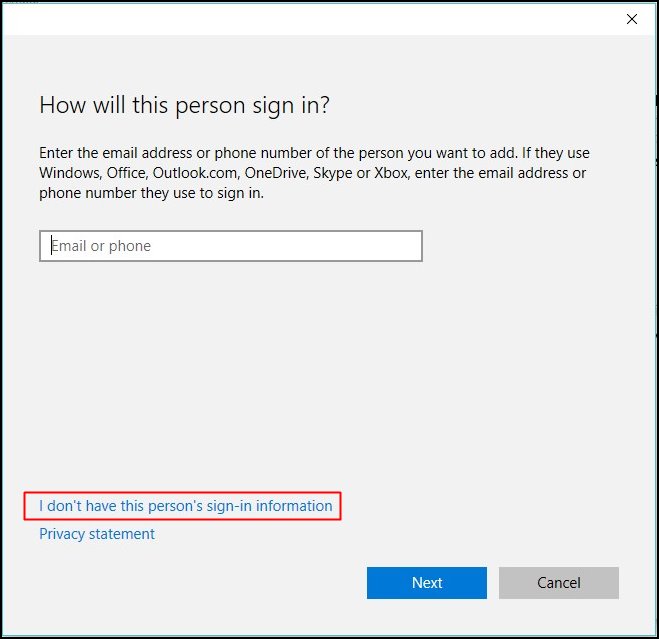Cree una cuenta de invitado en Windows 10