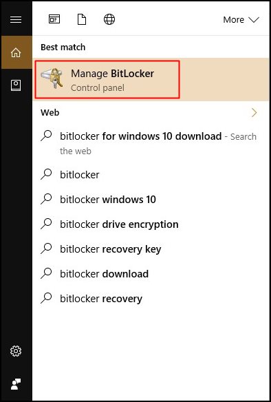 Enable Full Disk Encryption in Windows 10