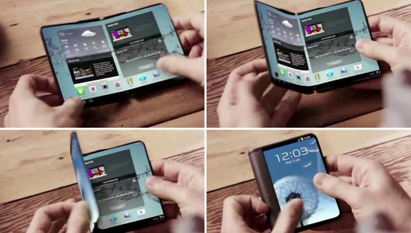 Smartphone dobrável e flexível da Samsung em janeiro de 2016