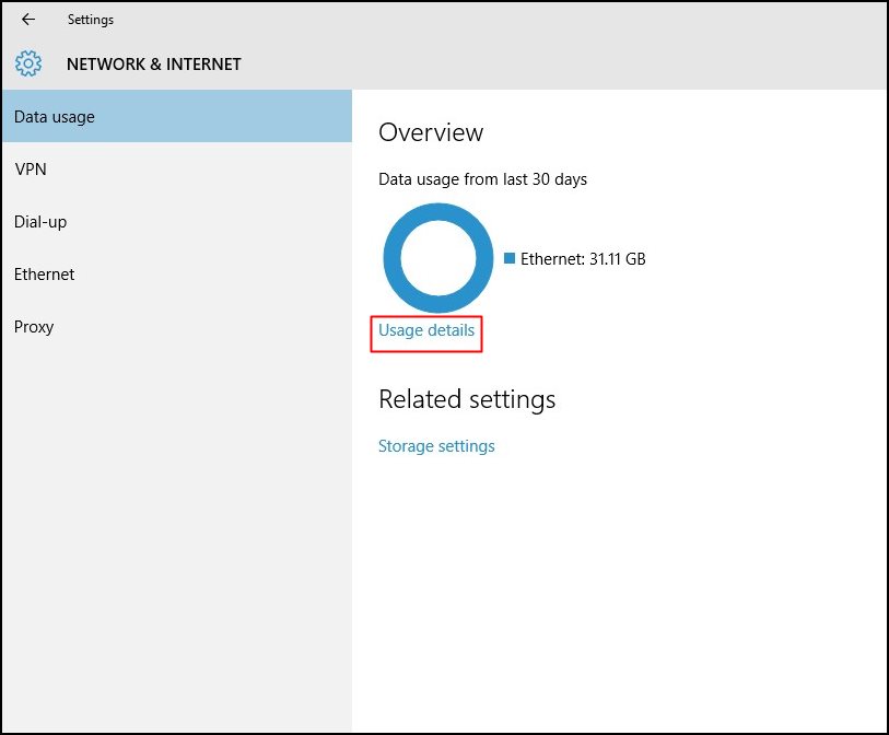 Control The Data Usage In Windows 10
