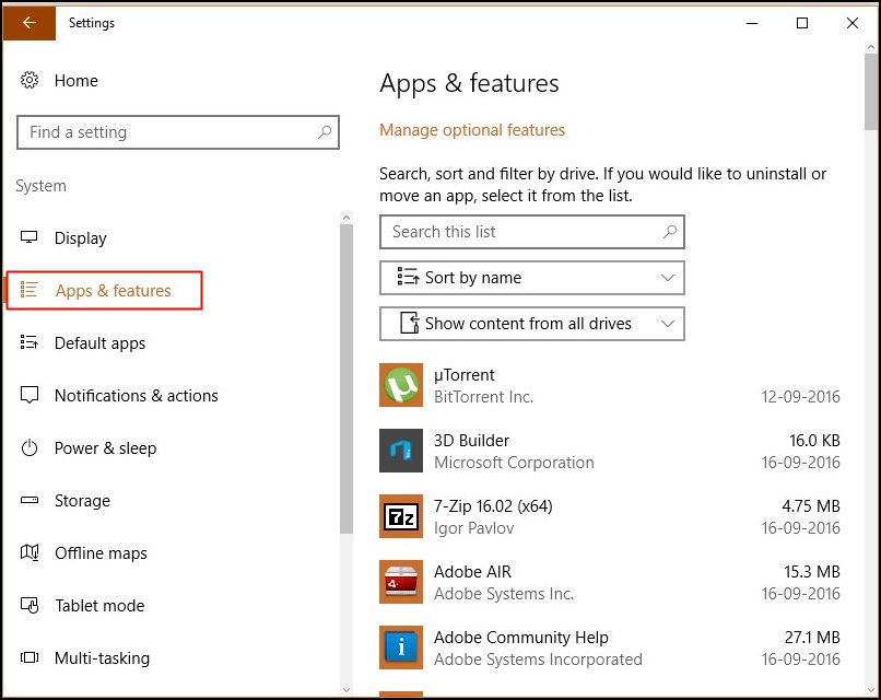 Move Windows10 Apps To External Media