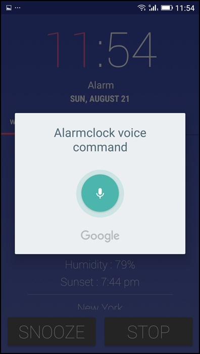 Zastavte zvonění budíku Android svým hlasem