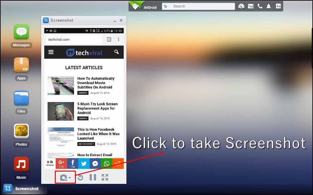 Take An Android Phone Screenshot Directly From PC