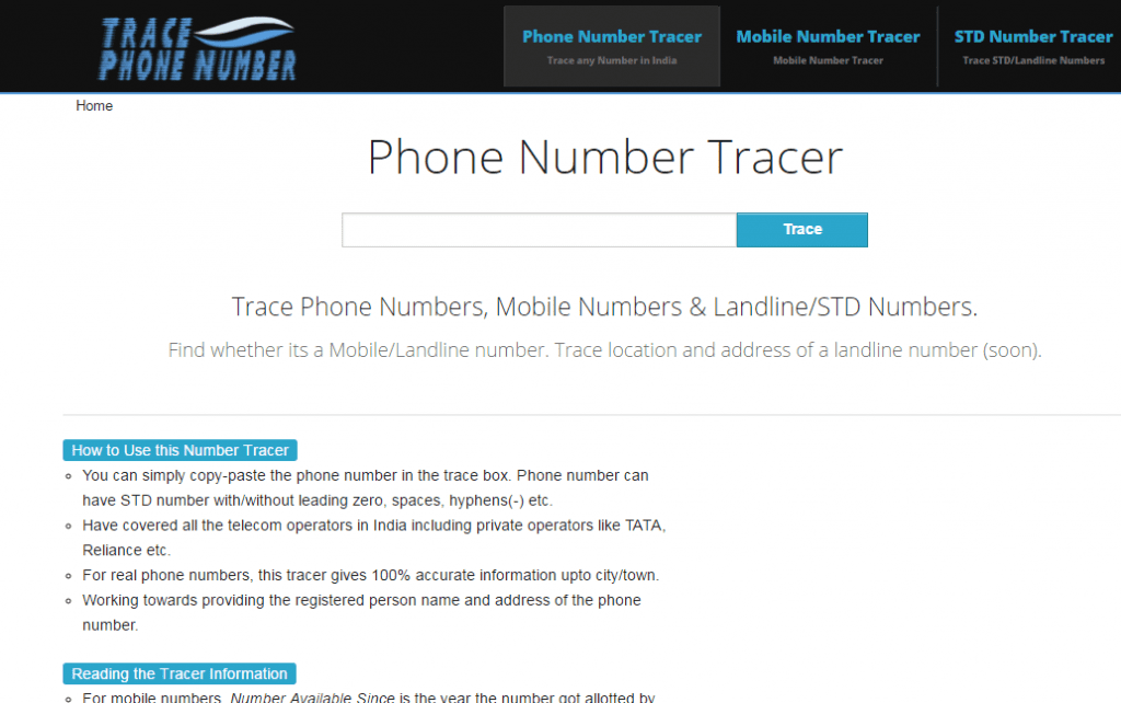 find address by telephone number