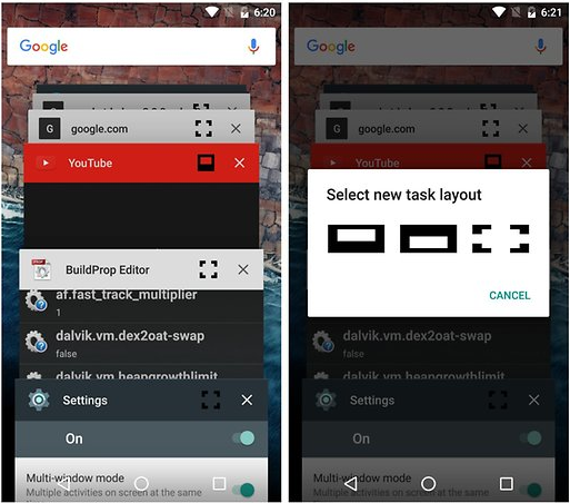 Aktivera Multi Window-funktionen i Android 6.0