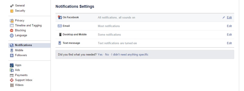 Silent All the Notifications And Message Sound In Your Facebook Profile