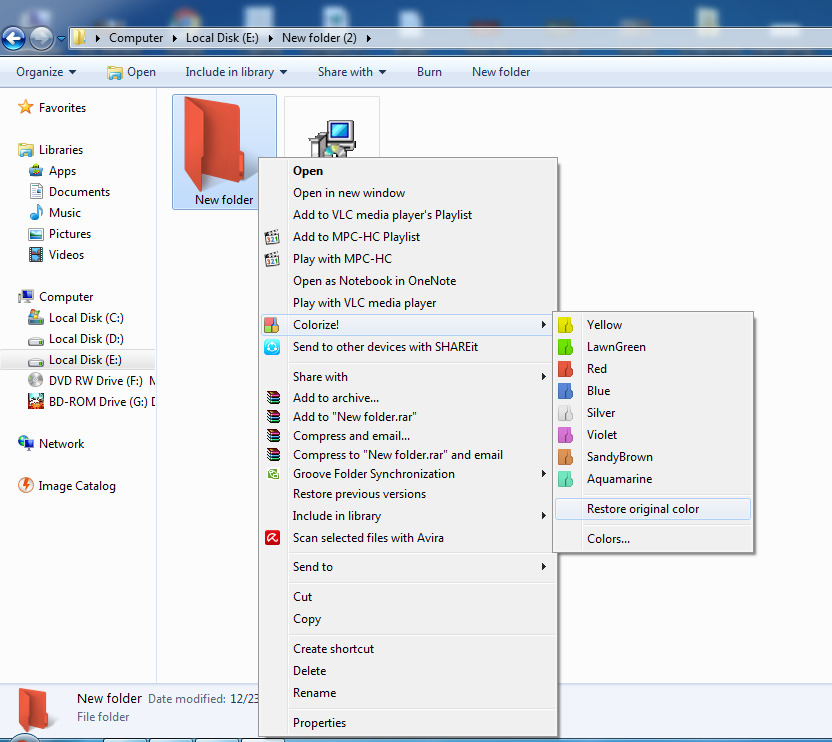 change folder color winxp