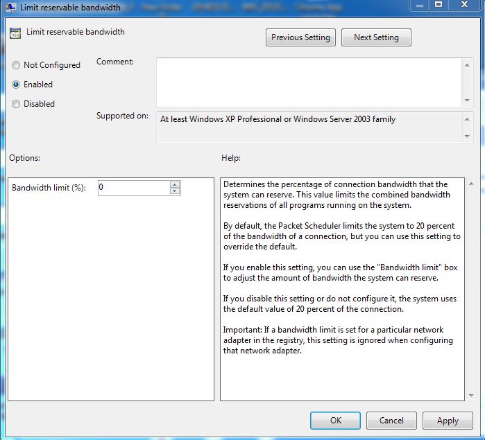 Limit Reservable Bandwidth