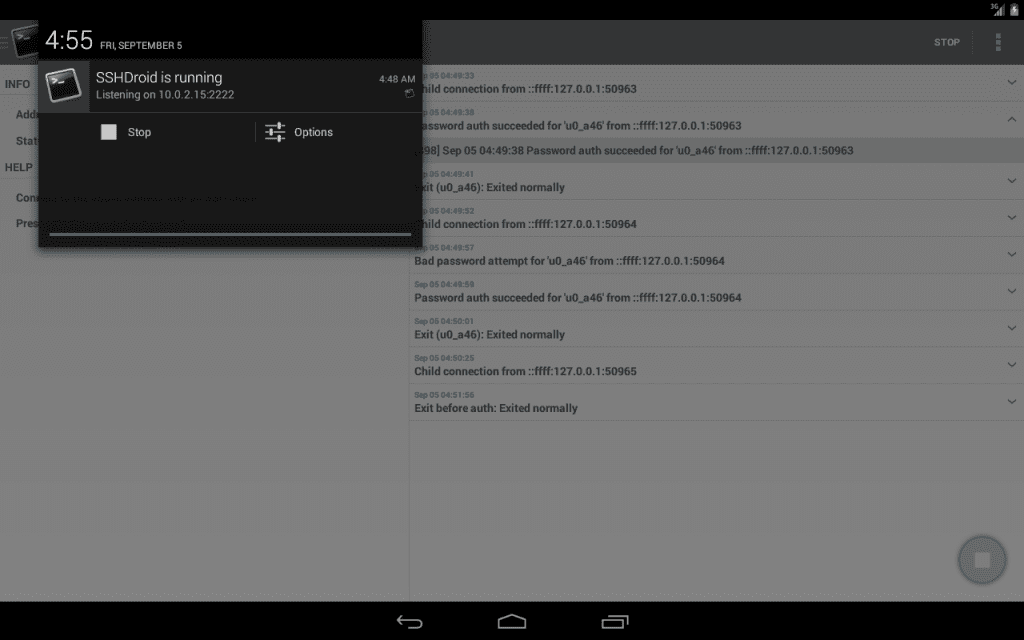 SSHDroid- Android Güvenli Kabuk
