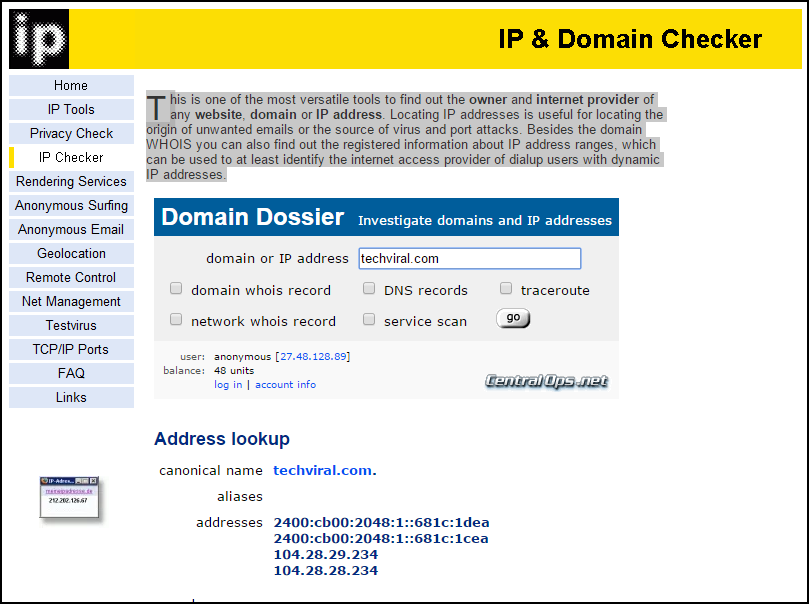 ip whois host