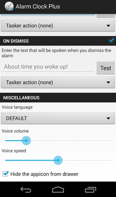 Make Your Android Speak Custom Text On Snooze or Dismiss Of Alarm - 1