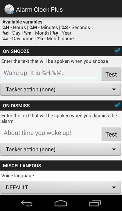 Make Your Android Speak Custom Text On Snooze or Dismiss Of Alarm - 72