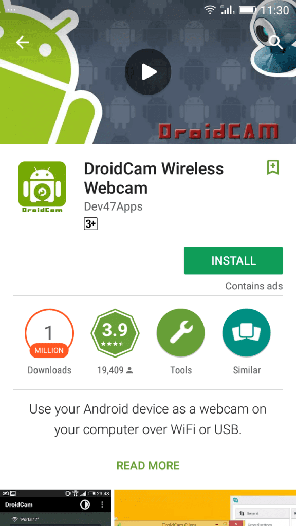 Installera Droidcam på Android