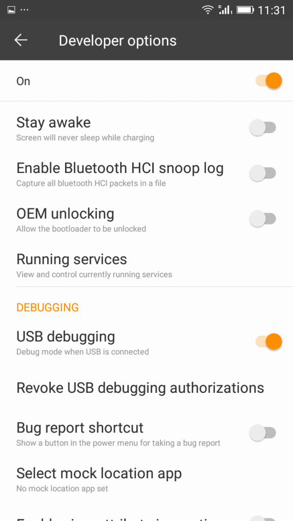 Enable debugging mode